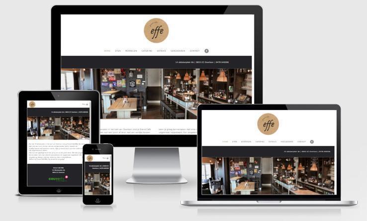 Website effe-overloon.nl weergegeven op verschillende devices.