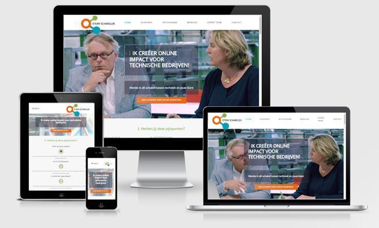 Website sterkschakelen.nl weergegeven op verschillende devices.